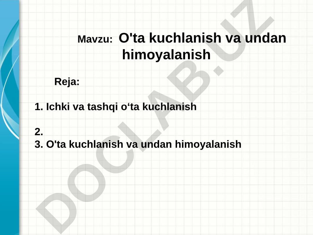 O'ta kuchlanish va undan himoyalanish