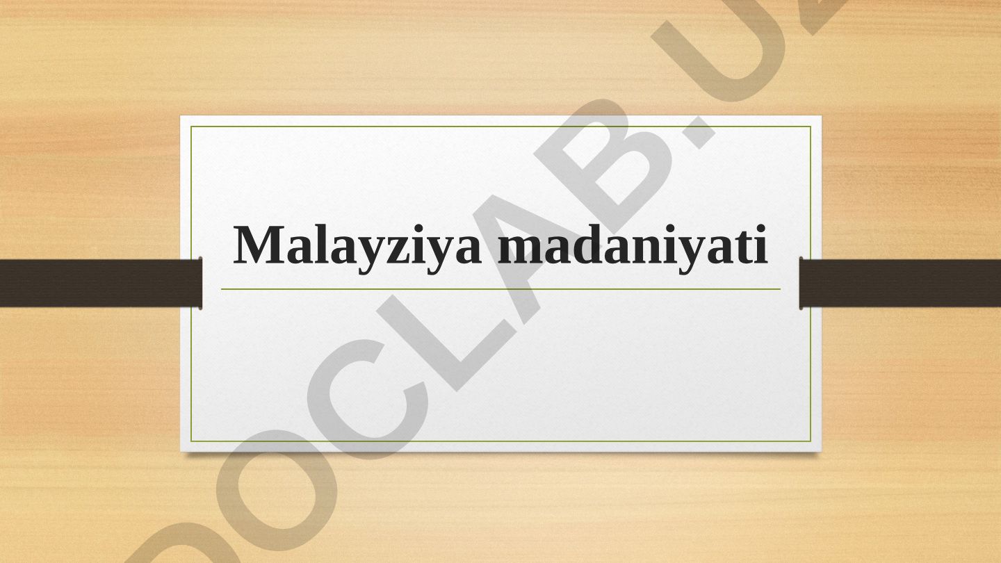 Malayziya madaniyati
