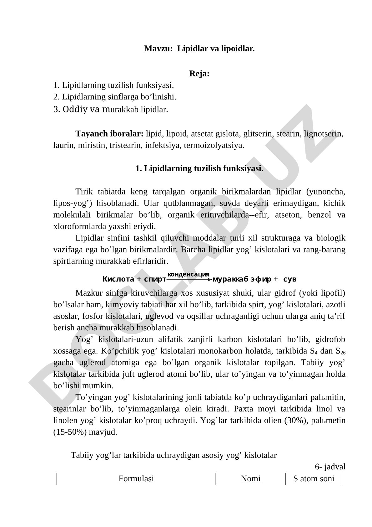 Lipidlar va lipoidlar