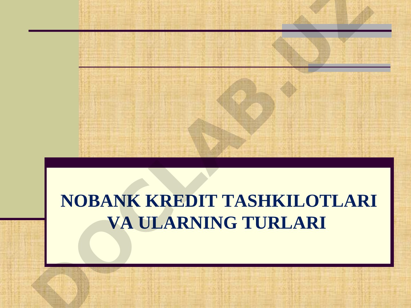 Nobank kredit tashkilotlari va ularning turlari
