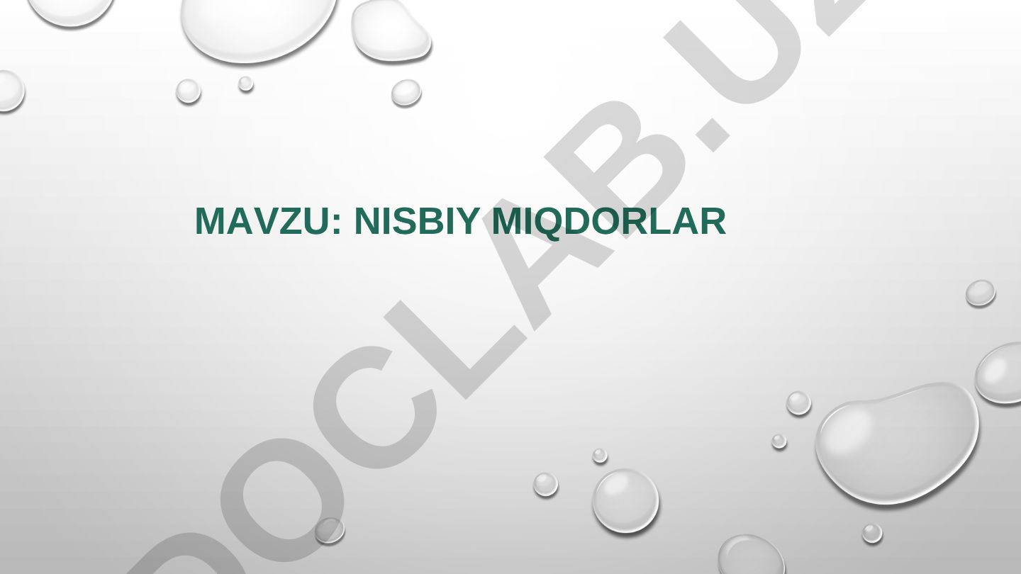 Nisbiy miqdorlar