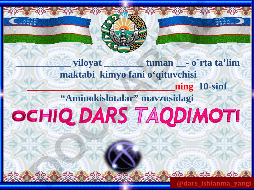Aminokislotalarning olinishi va xossalari