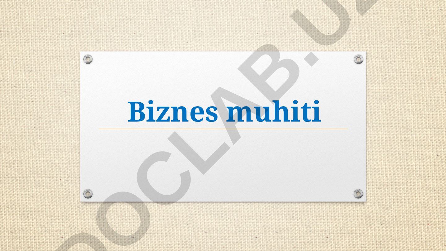Biznes muhiti va PESTLE tahlili