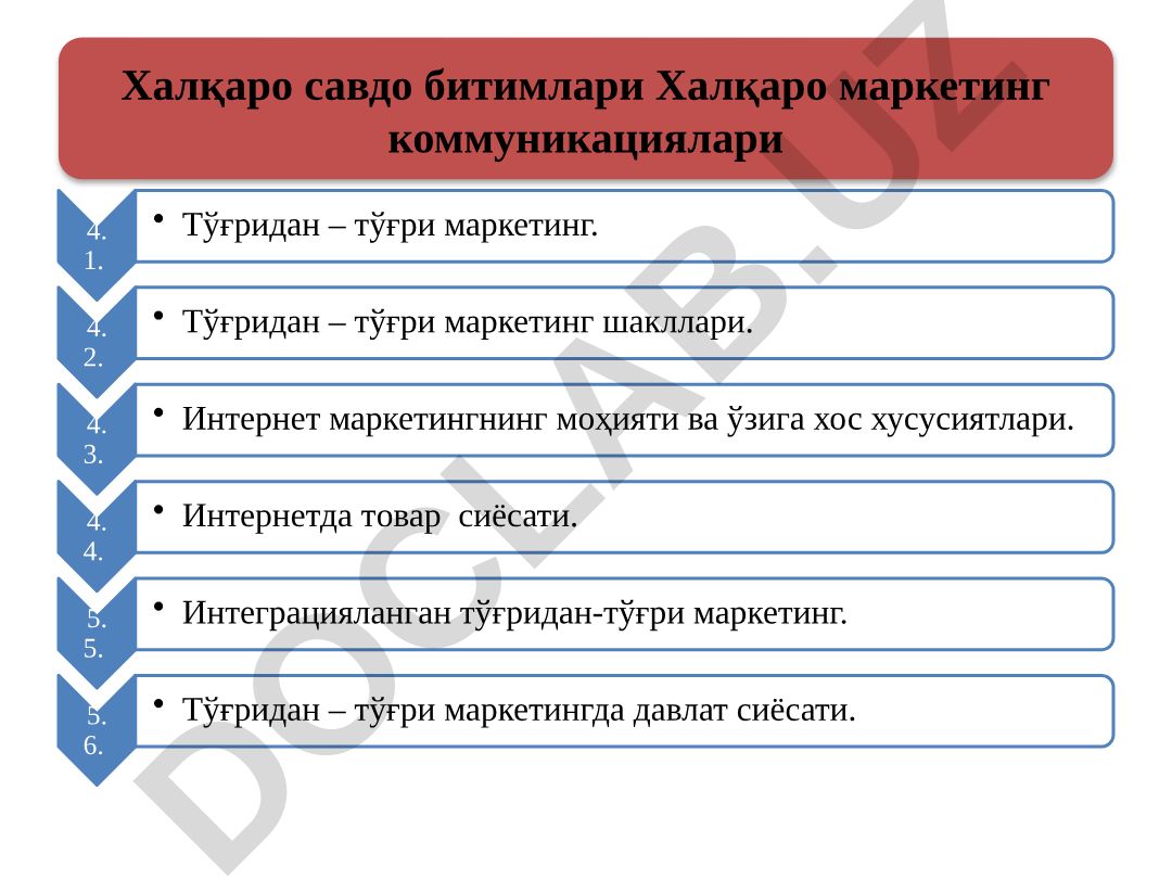 Халқаро савдо битимлари ва Халқаро маркетинг коммуникациялари