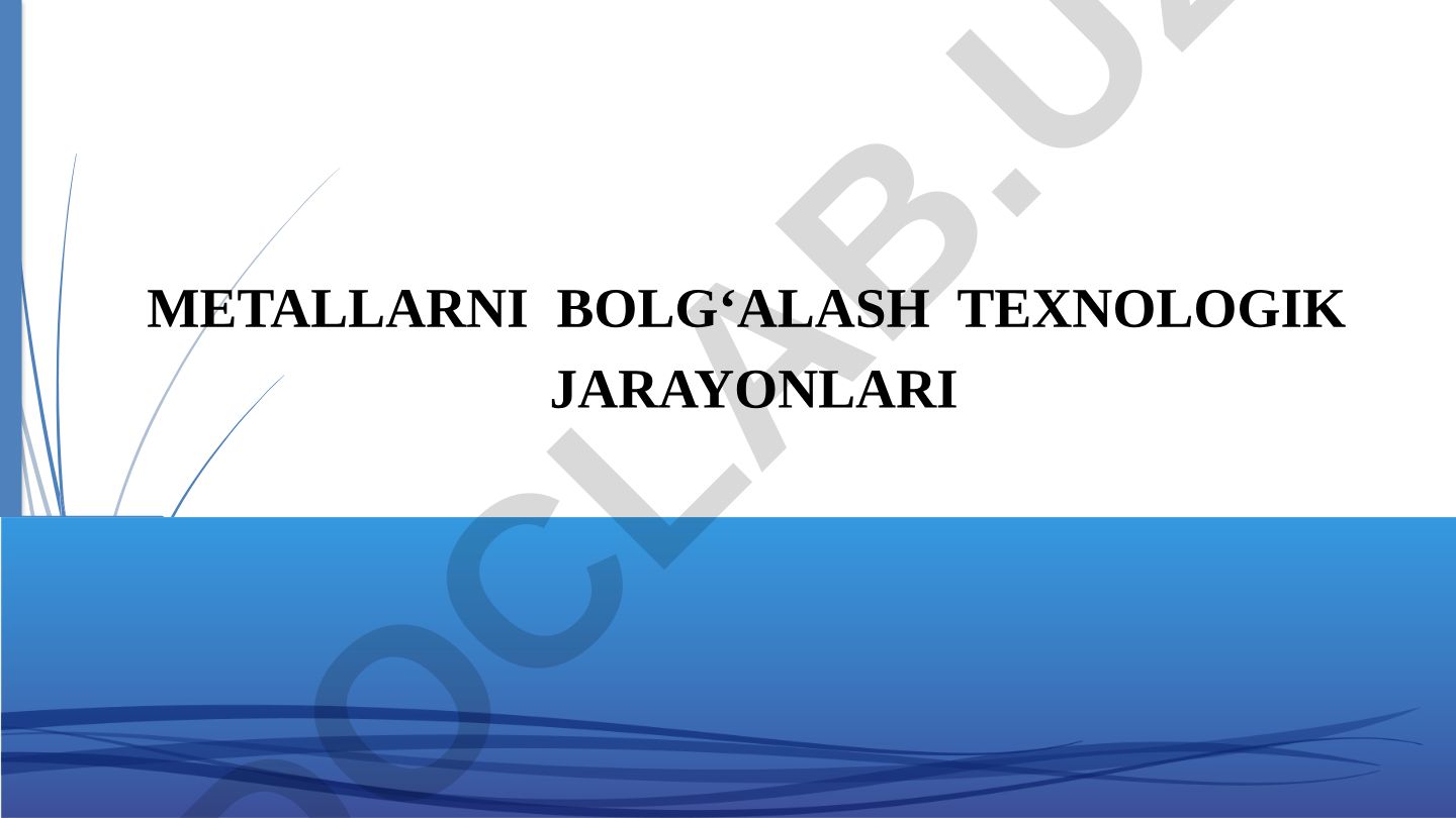 Metallarni bolg'alash texnologik jarayonlari