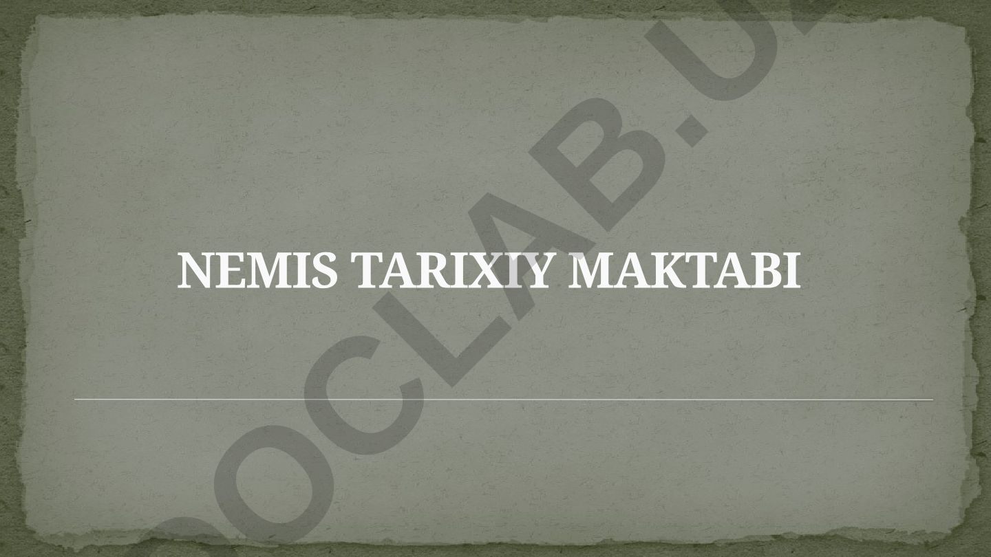 Nemis tarixiy maktabi va ijtimoiy yo'nalish