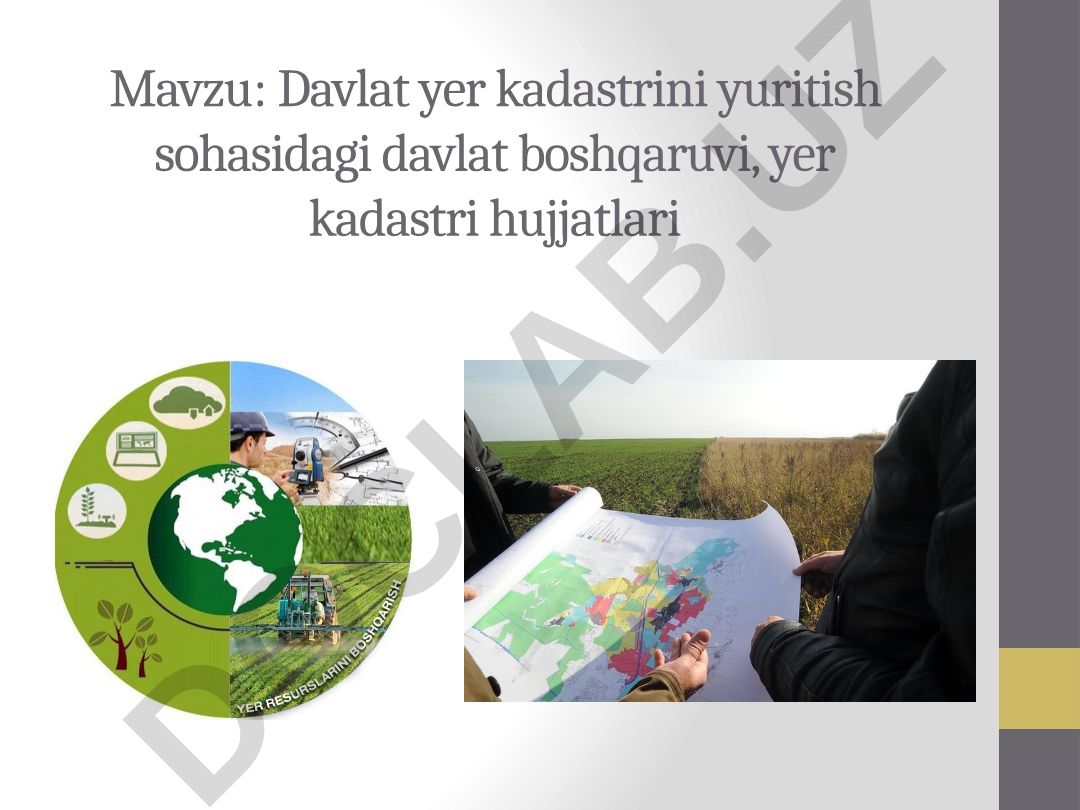 Davlat yer kadastrini yuritish sohasidagi davlat boshqaruvi, yer kadastri hujjatlari