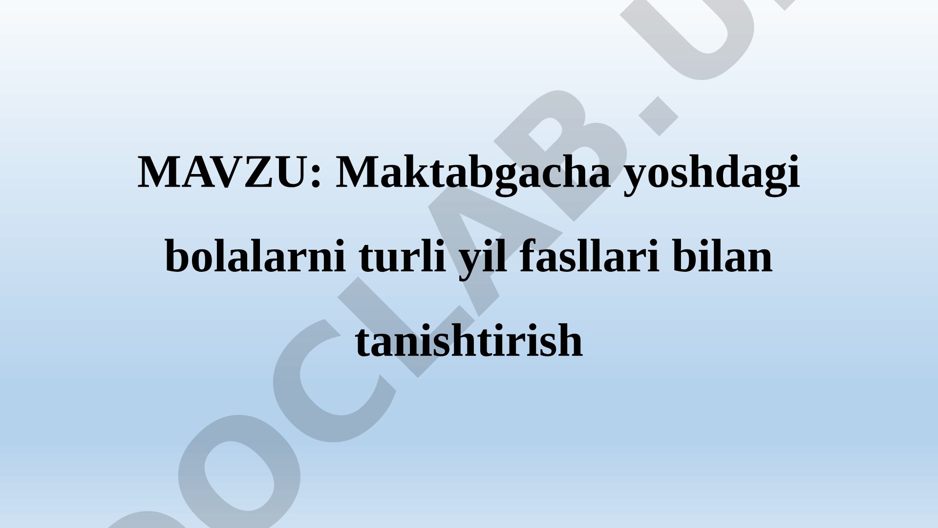 Maktabgacha yoshdagi bolalarni turli yil fasllari bilan tanishtirish