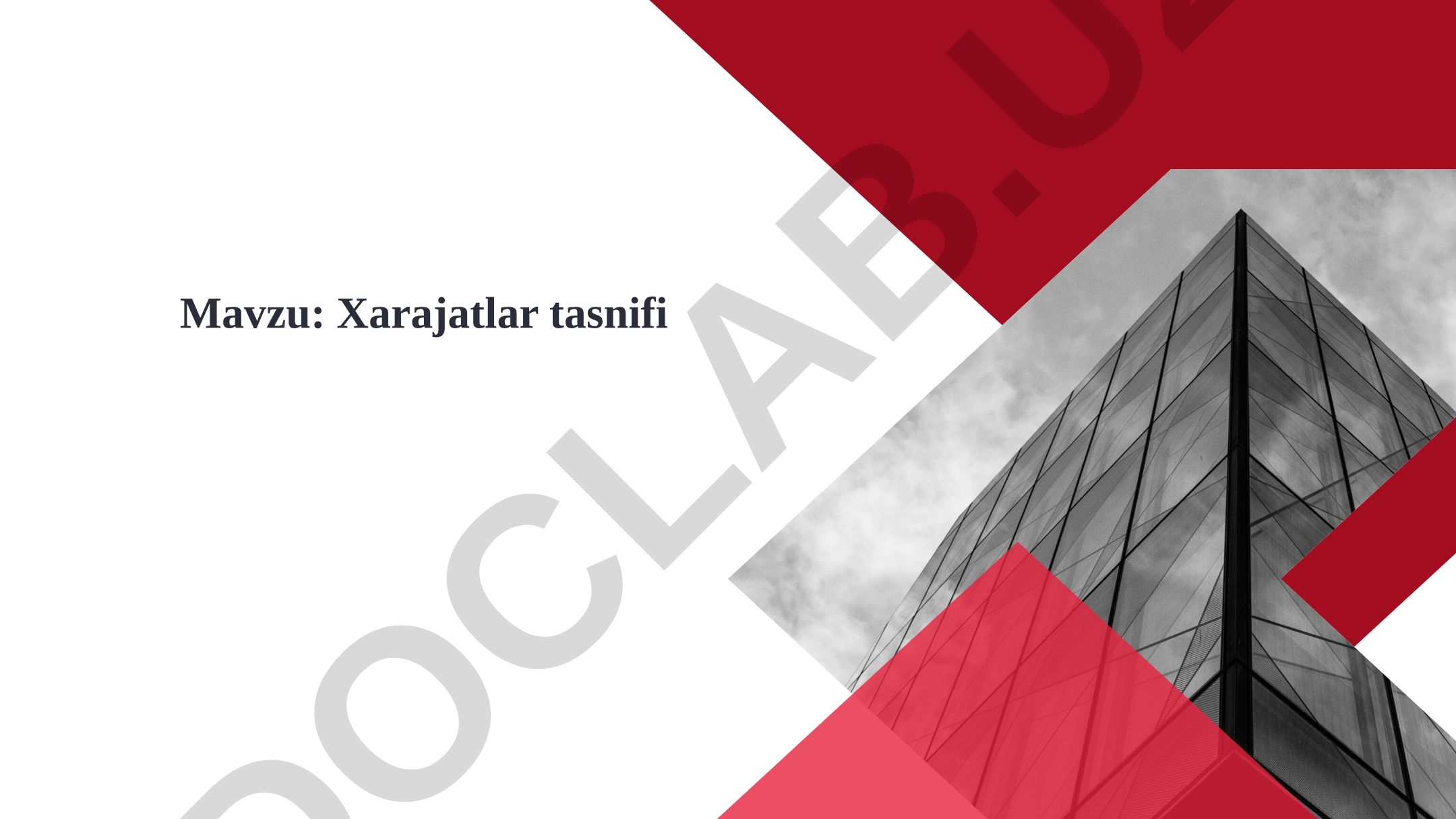 Xarajatlar tasnifi