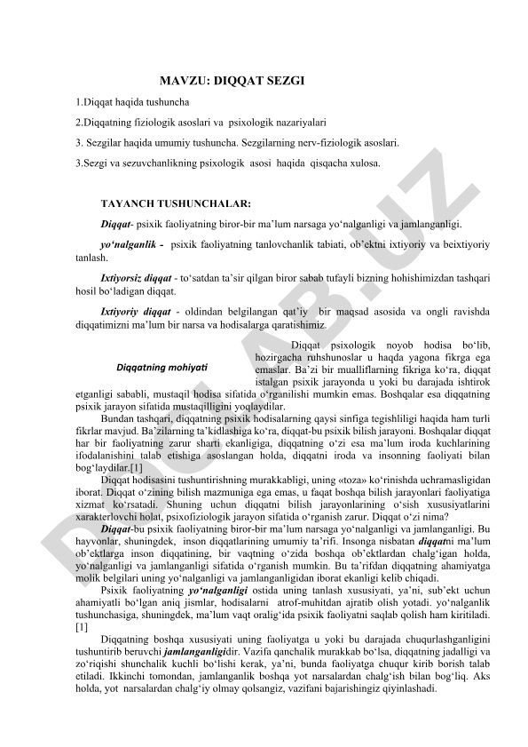 Diqqat sezgi