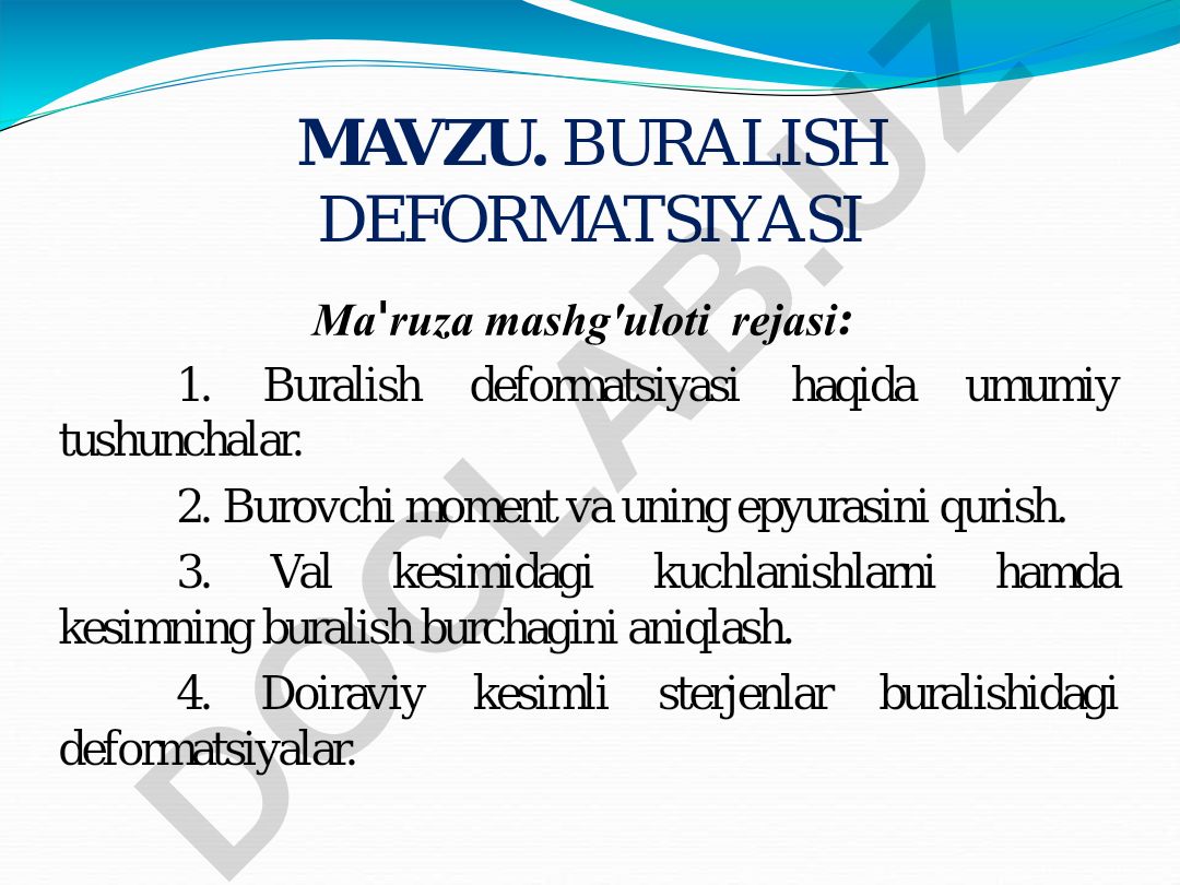 BURALISH DEFORMATSIYASI