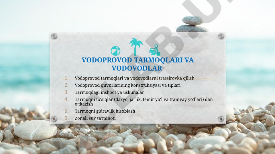 Vodoprovod tarmoqlari va vodovodlarni trassirovka qilish