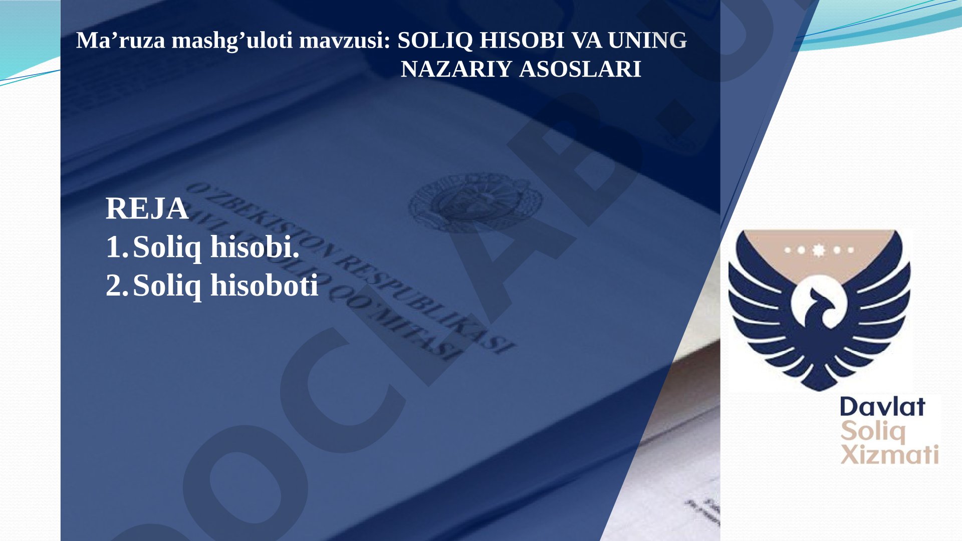 Soliq hisobi va uning nazariy asoslari