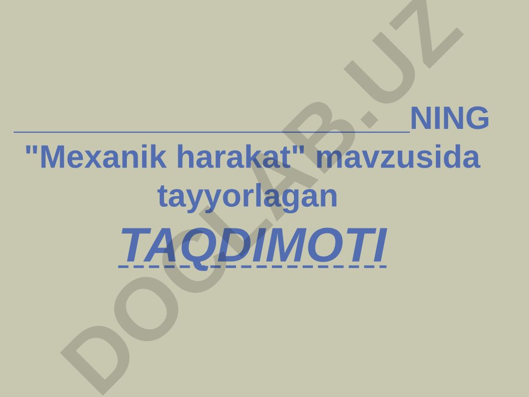 Mexanik harakat