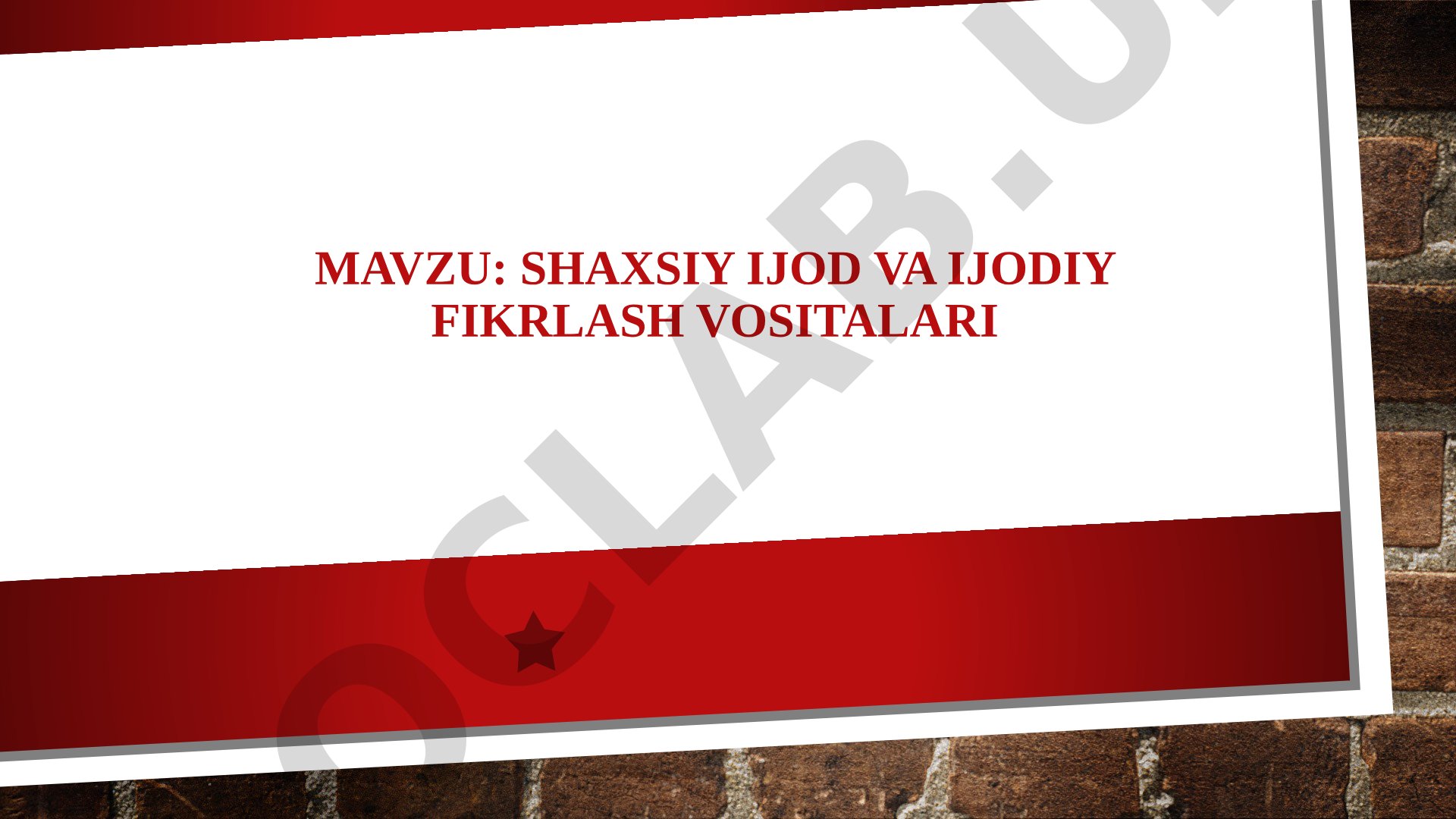 Shaxsiy ijod va ijodiy fikrlash vositalari