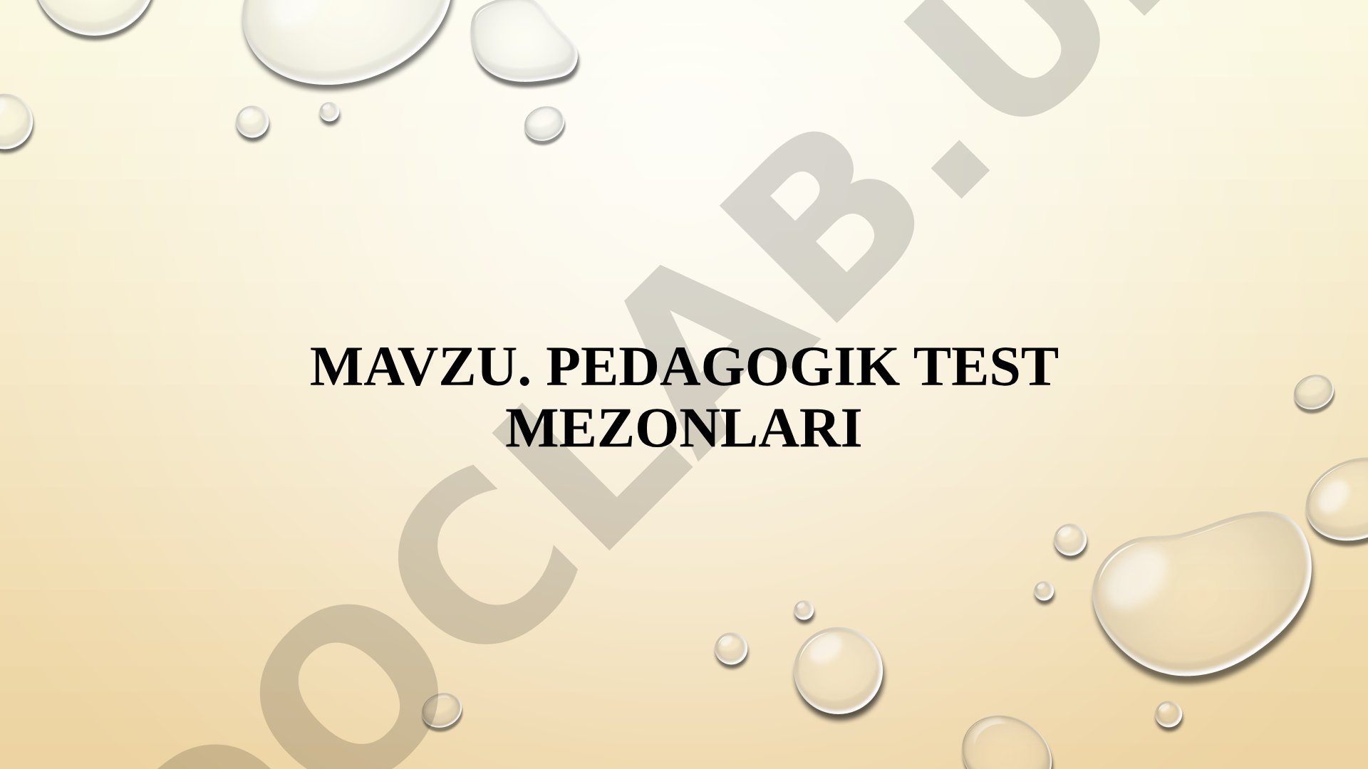 Pedagogik test mezonlari