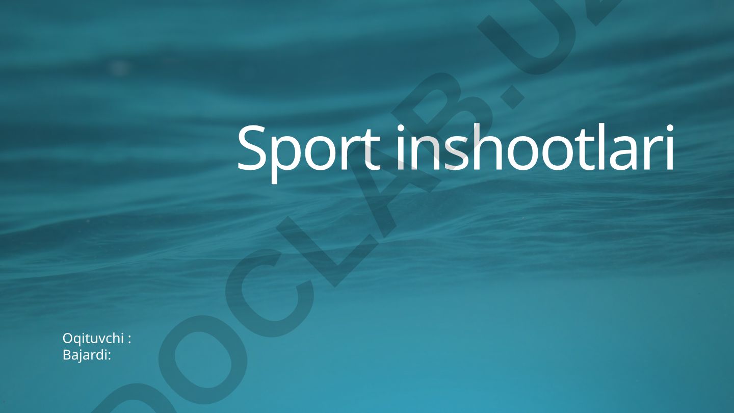 Sport inshootlarining dizayni va qurilish talablari