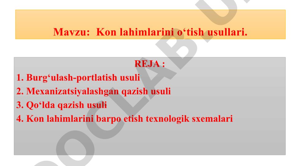 Kon lahimlarini o‘tish usullari