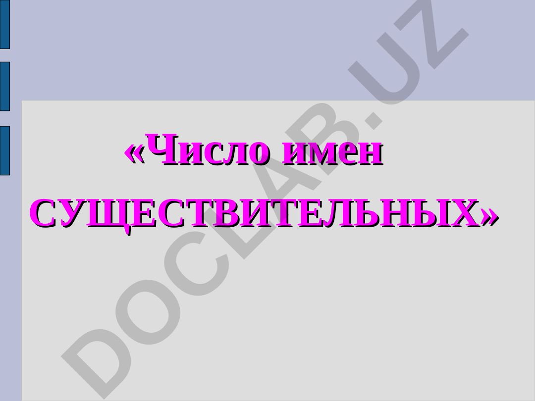 Число имен существительных