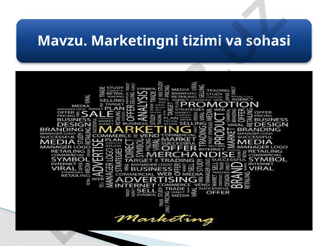 Marketingni tizimi va sohasi