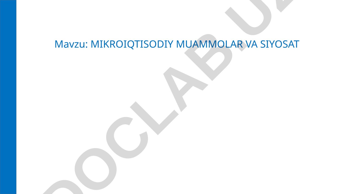 MIKROIQTISODIY MUAMMOLAR VA SIYOSAT