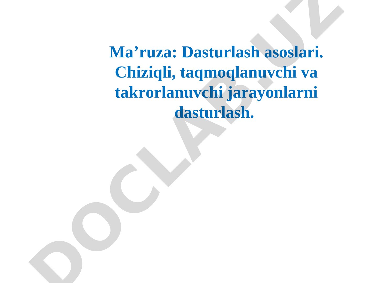 Dasturlash asoslari va C++ tili