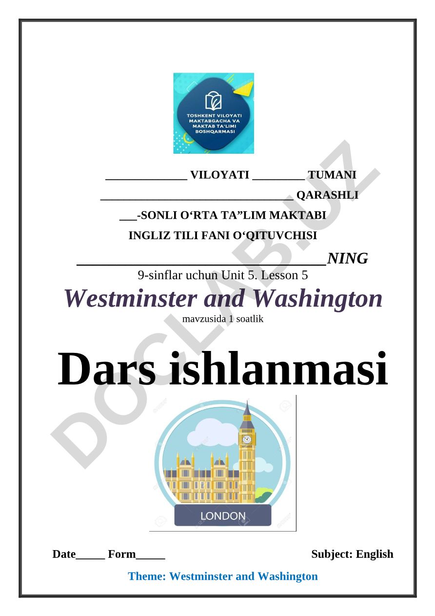 Westminster and Washington