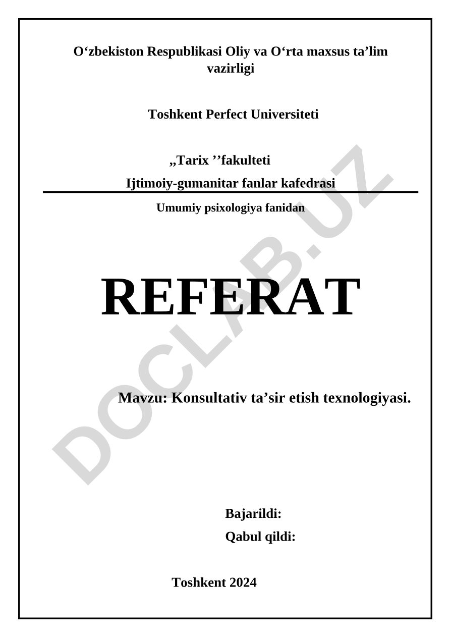 Konsultativ ta’sir etish texnologiyasi