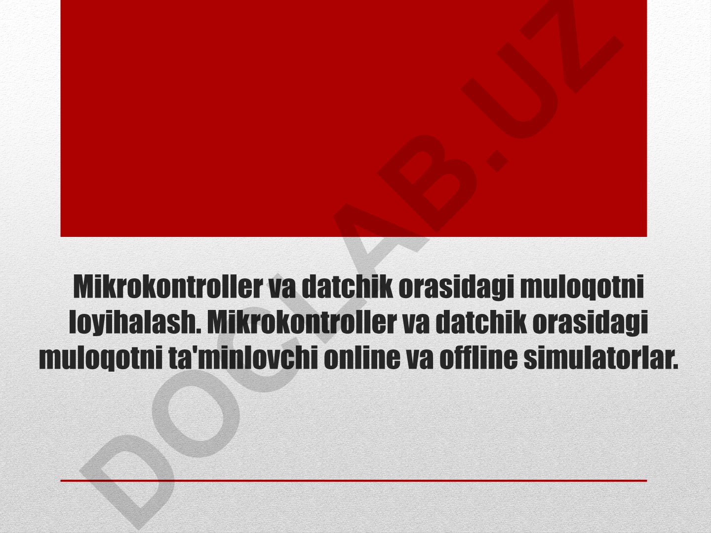 Mikrokontroller va datchik orasidagi muloqotni loyihalash