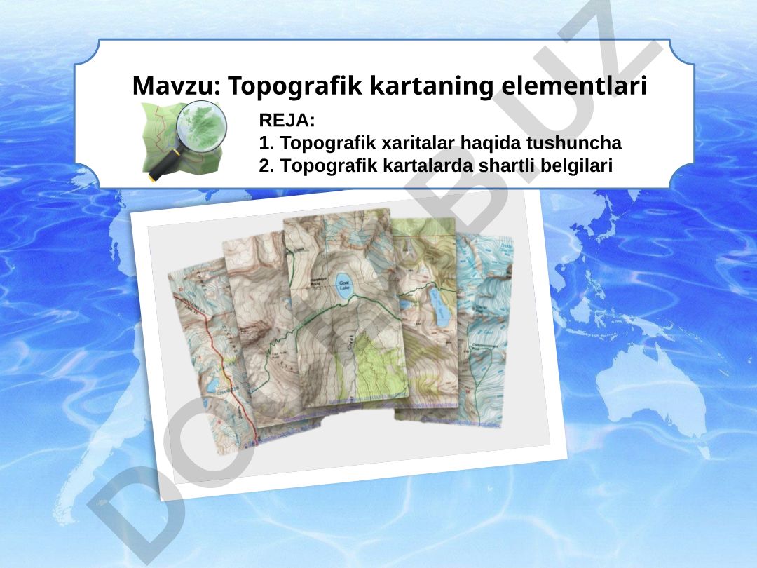 Topografik kartaning elementlari
