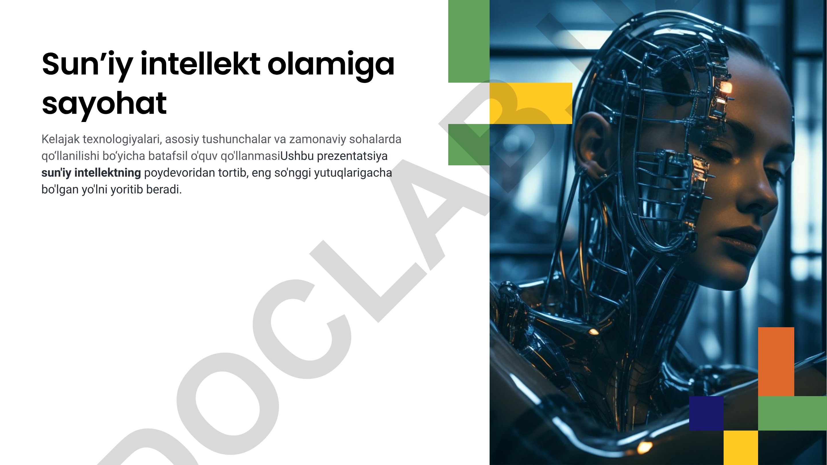 Sun'iy intellekt olamiga sayohat: tushunchalar, texnologiyalar va qo'llanilishi