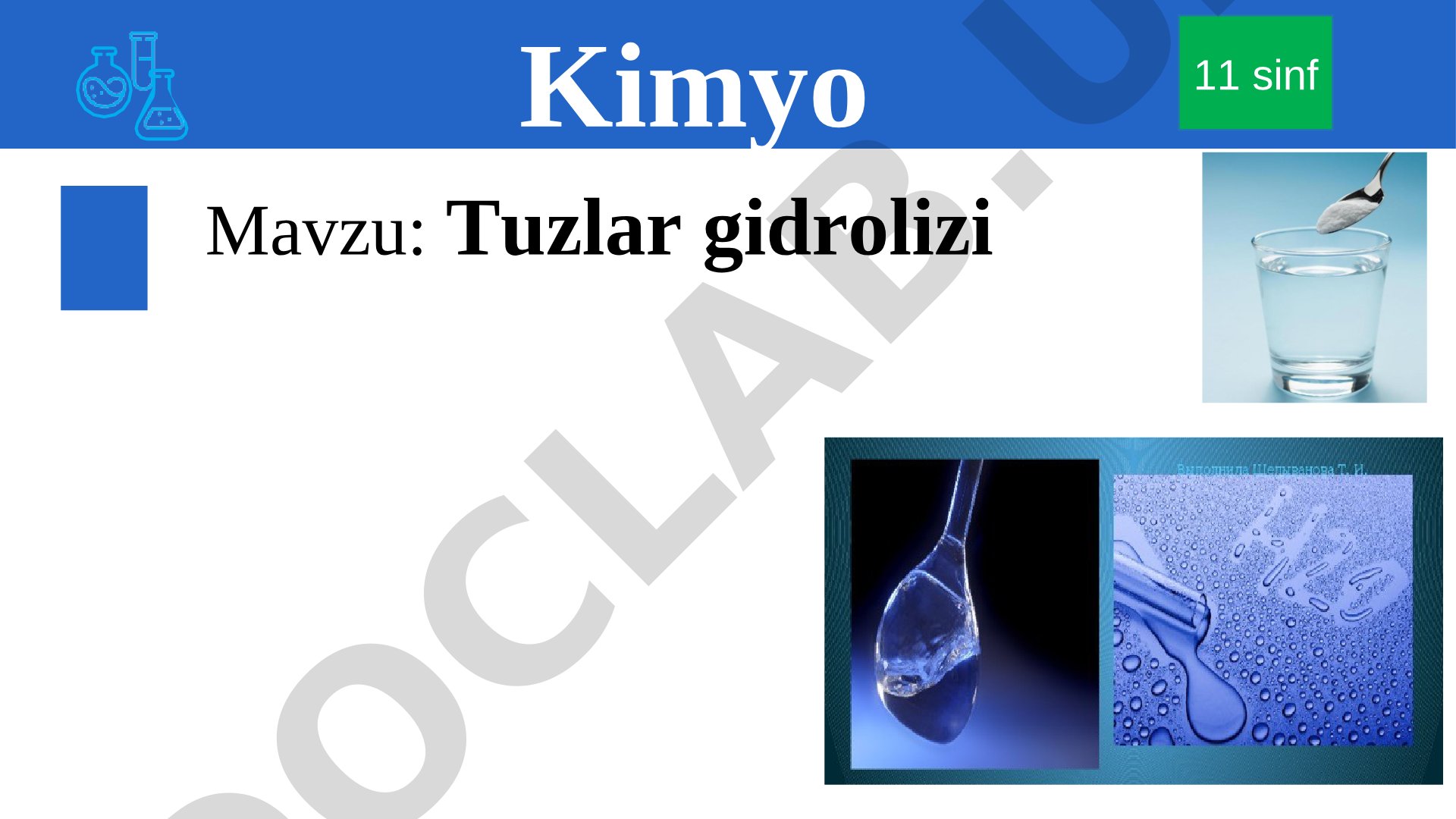 Tuzlar gidrolizi Kimyo 11 sinf Ayrim tuzlarning suvdagi eritmasining indikatorlarga munosabati