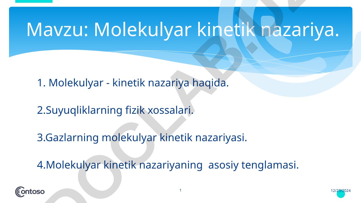 Molekulyar kinetik nazariya