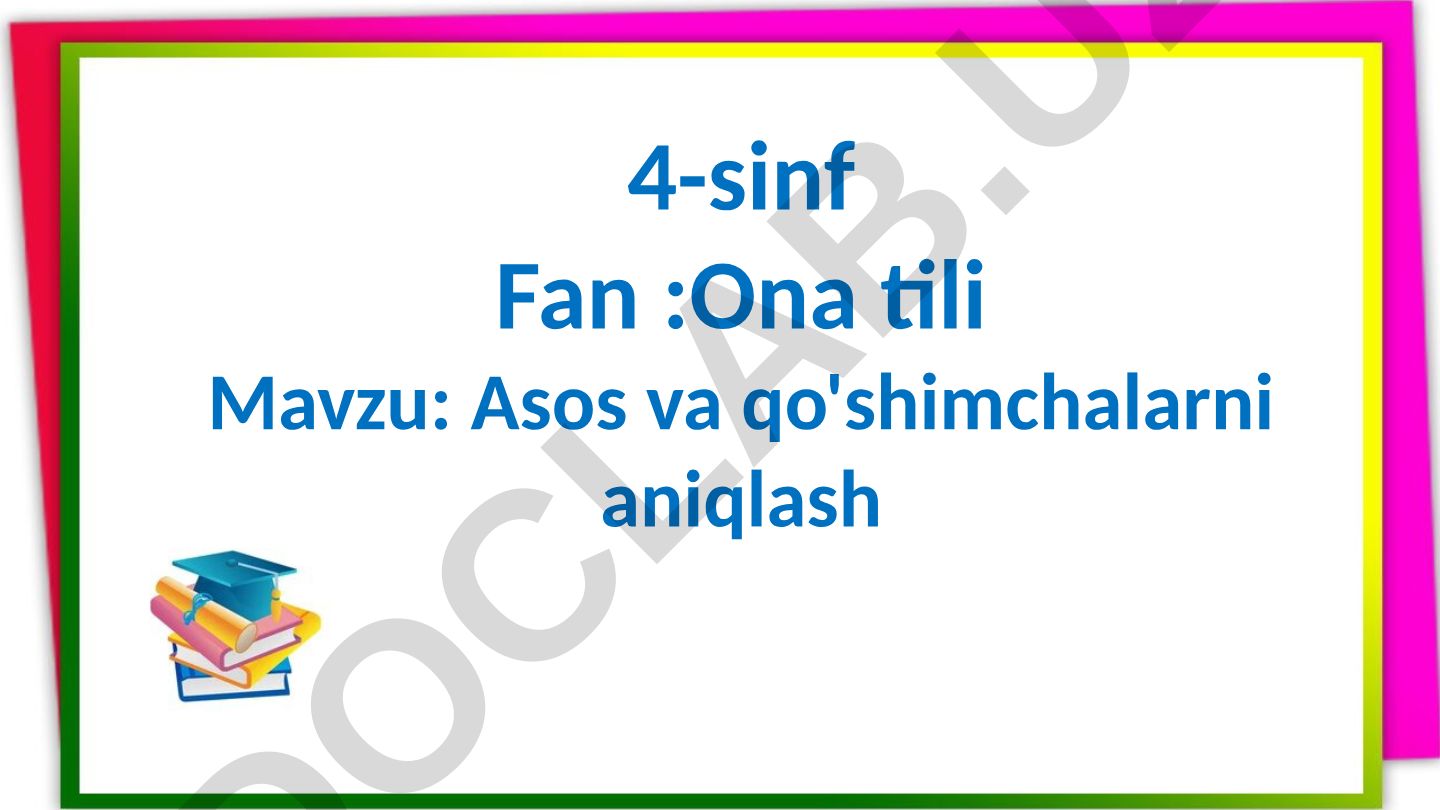 Asos va qo'shimchalarni aniqlash