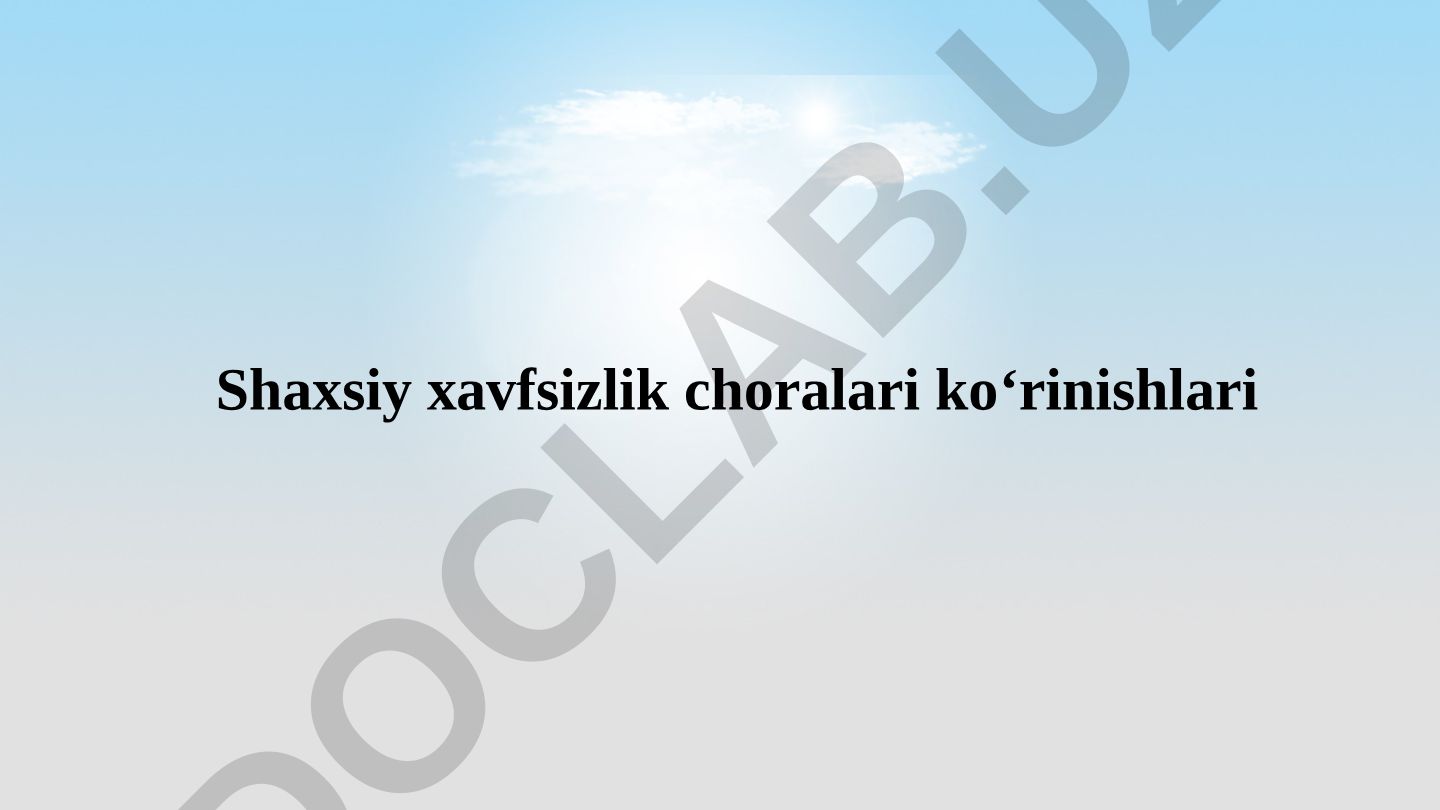 Shaxsiy xavfsizlik choralari va imtiyozli tariflar turlari