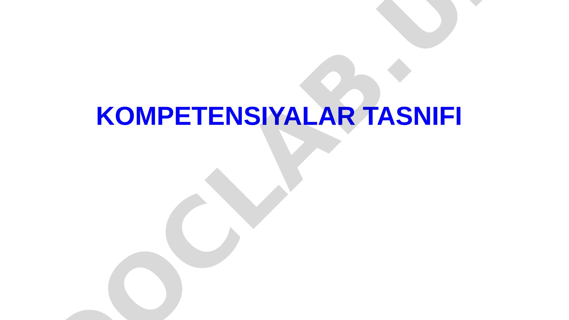 Kompetensiyalar tasnifi