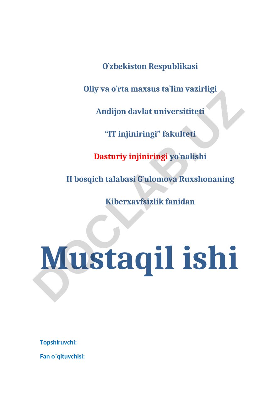 Tahdidlar va Zayifliklar