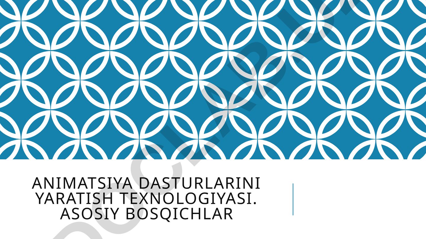 Animatsiya dasturlarini yaratish texnologiyasi va asosiy bosqichlar