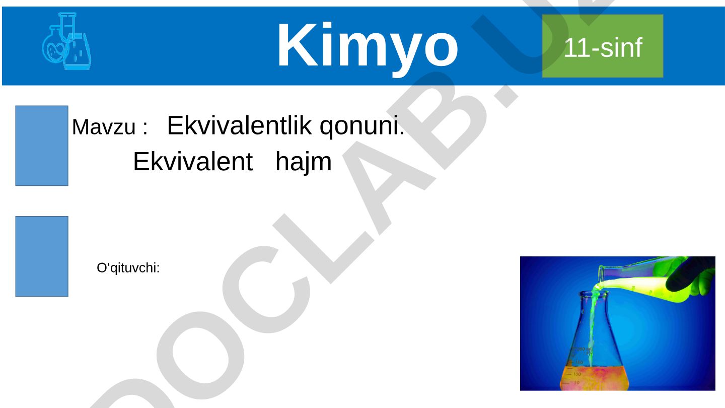 Ekvivalentlik qonuni. Ekvivalent hajm