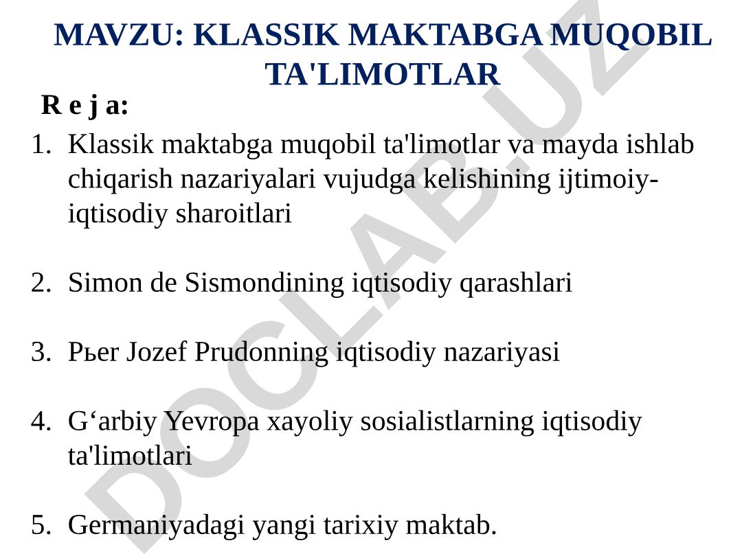 Klassik maktabga muqobil ta'limotlar