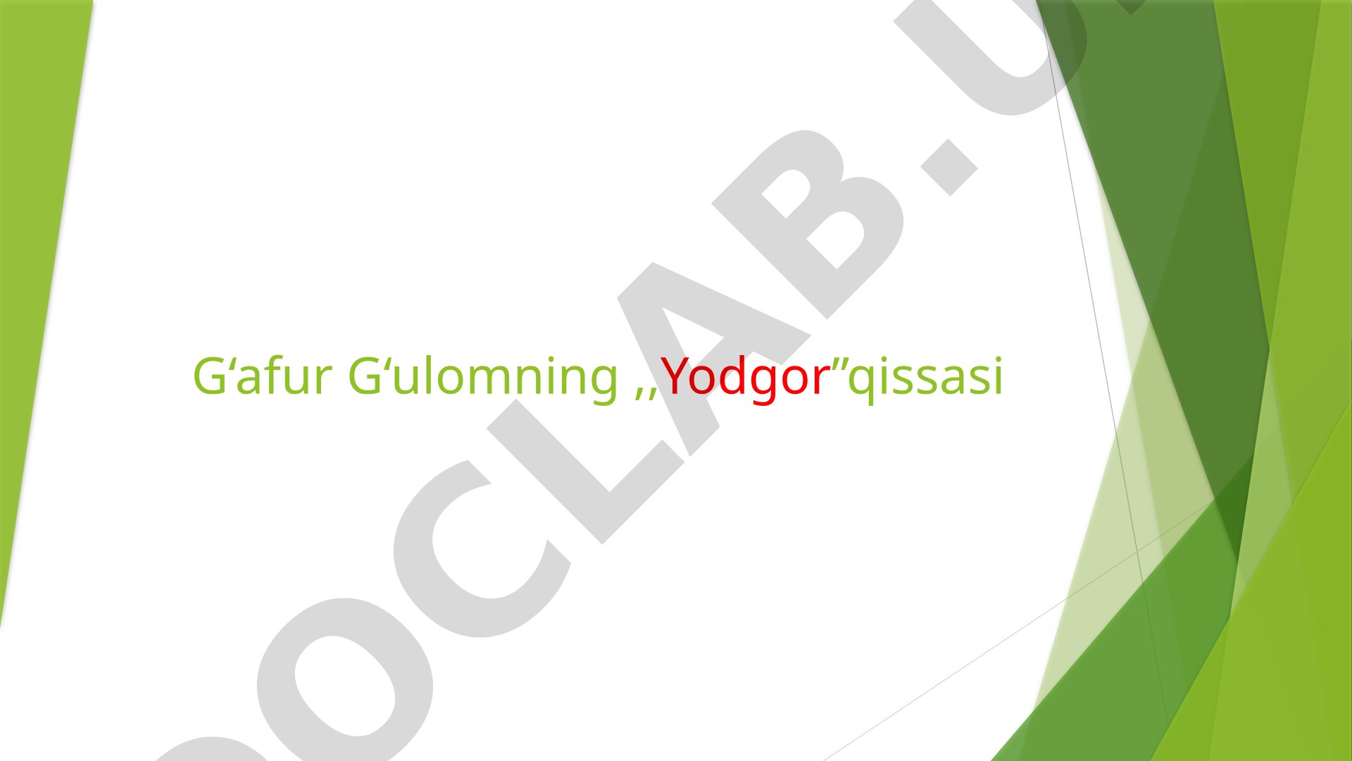 Yodgor qissasi taqdimoti