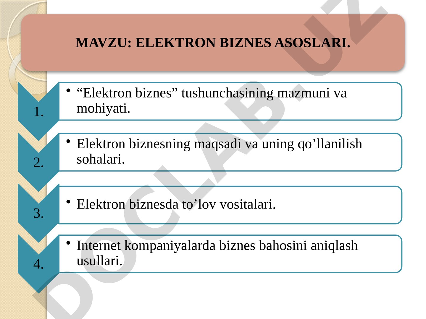 ELEKTRON BIZNES ASOSLARI