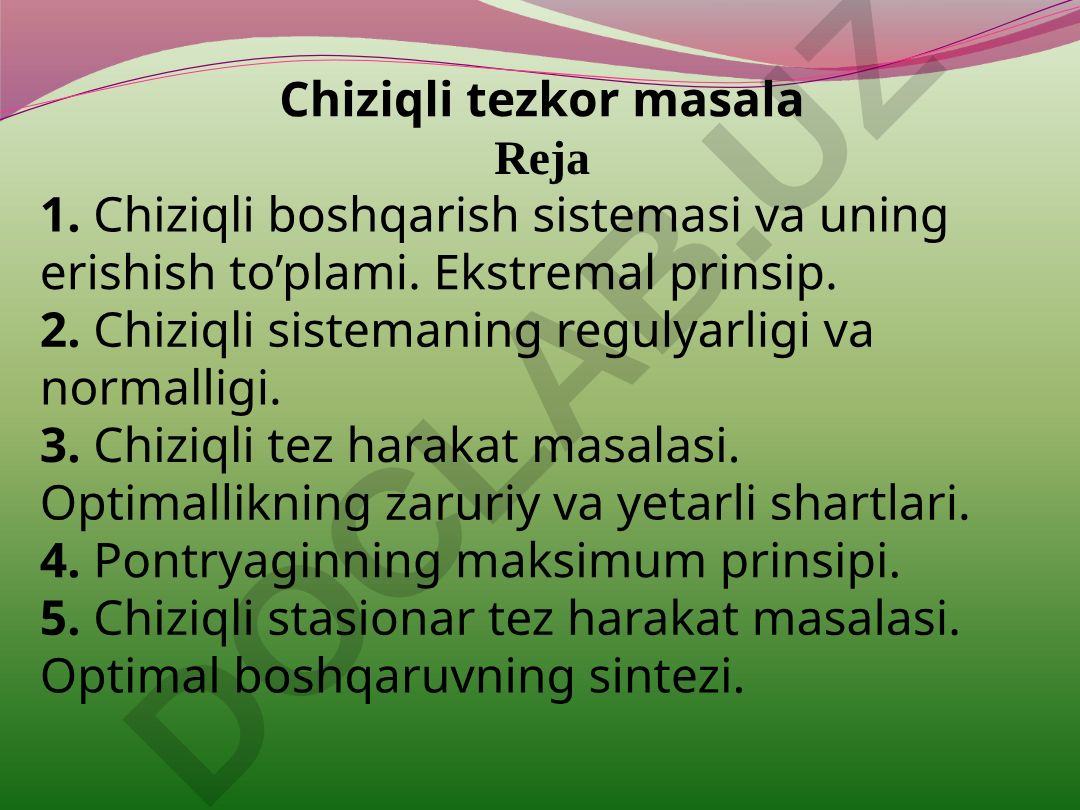 Chiziqli tezkor masala