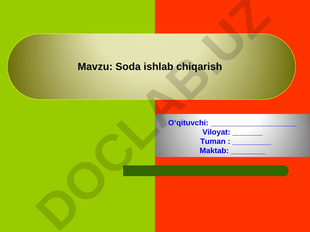 Soda ishlab chiqarish