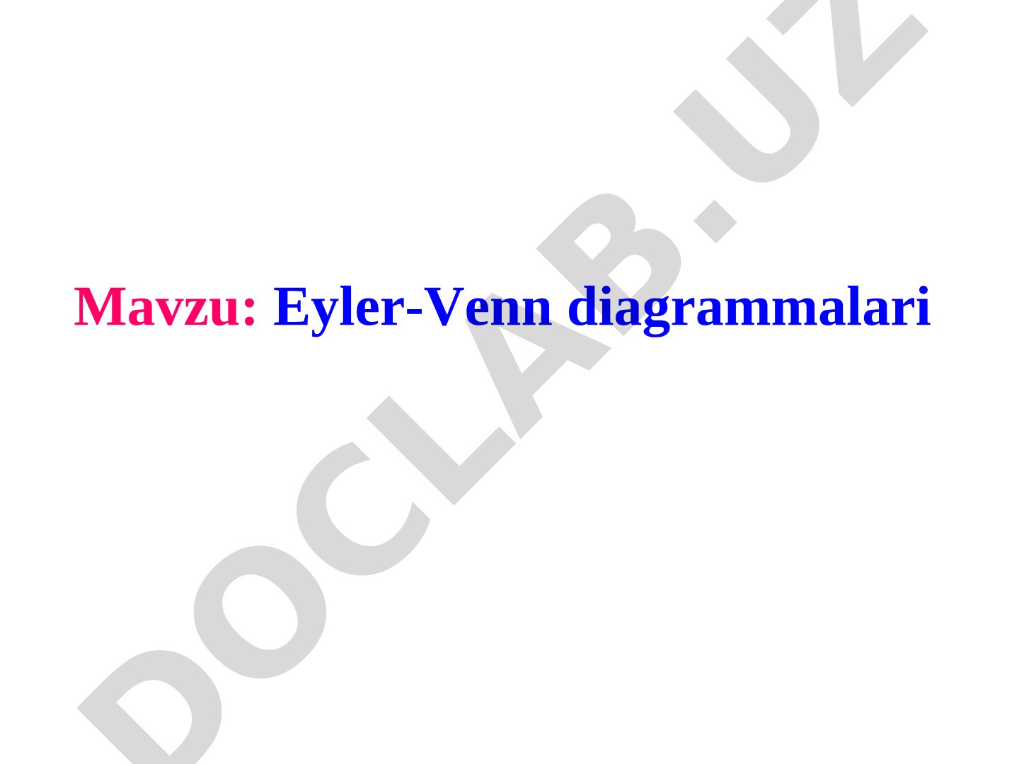 Eyler-Venn diagrammalari taqdimoti