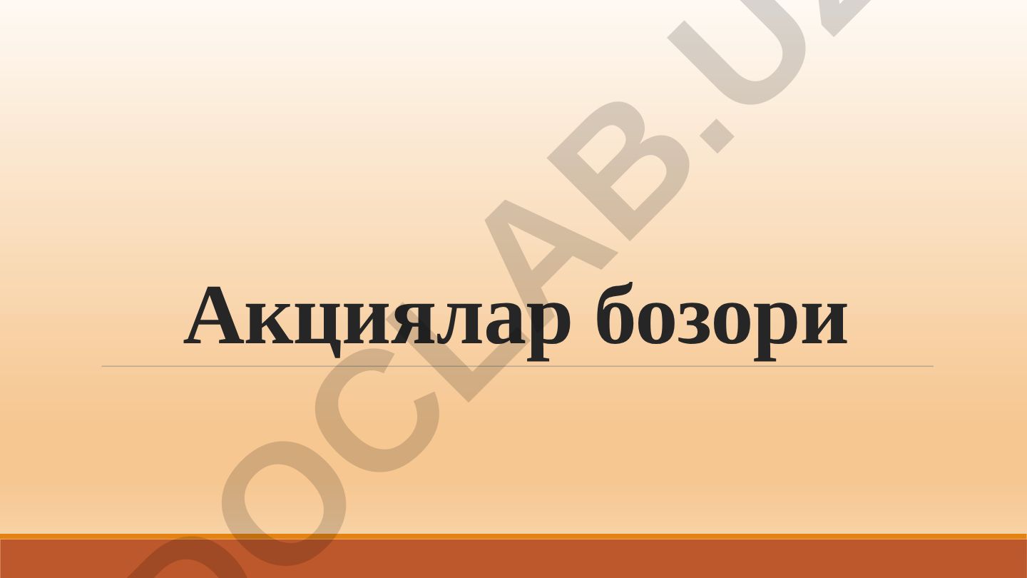 Акциялар бозори: акцияларнинг хусусиятлари, таснифи ва инвестицион хислатлари