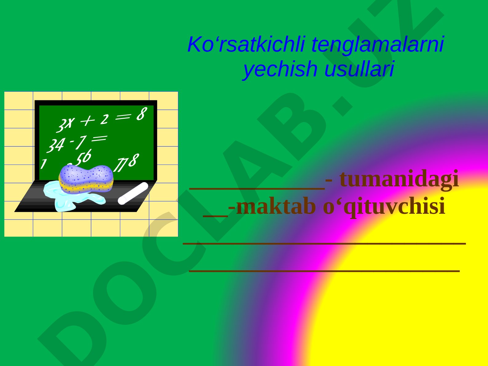 Ko'rsatkichli tenglamalarni yechish usullari