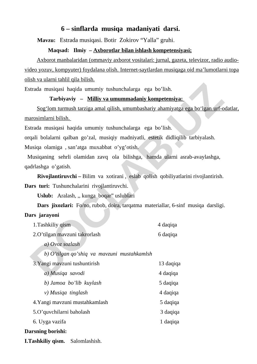 Estrada musiqasi. Botir Zokirov “Yalla” gruhi