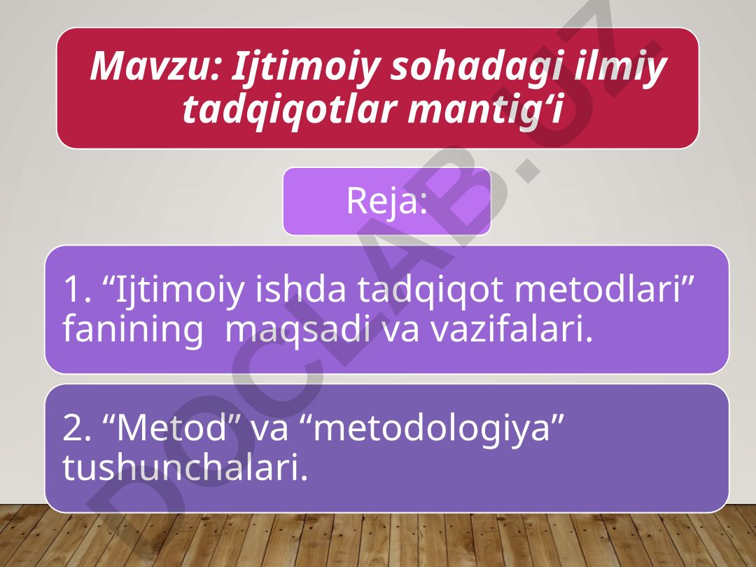 Ijtimoiy sohadagi ilmiy tadqiqotlar mantig‘i