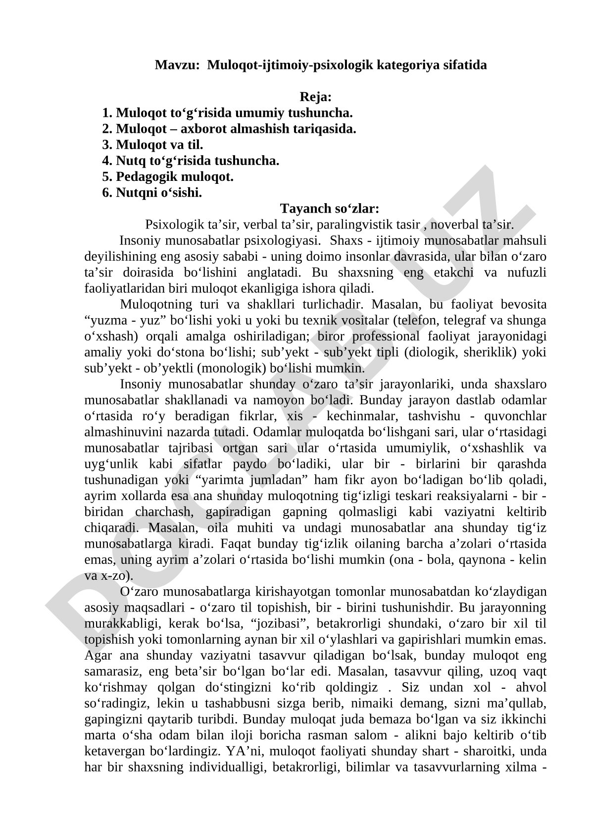 Muloqot-ijtimoiy-psixologik kategoriya sifatida
